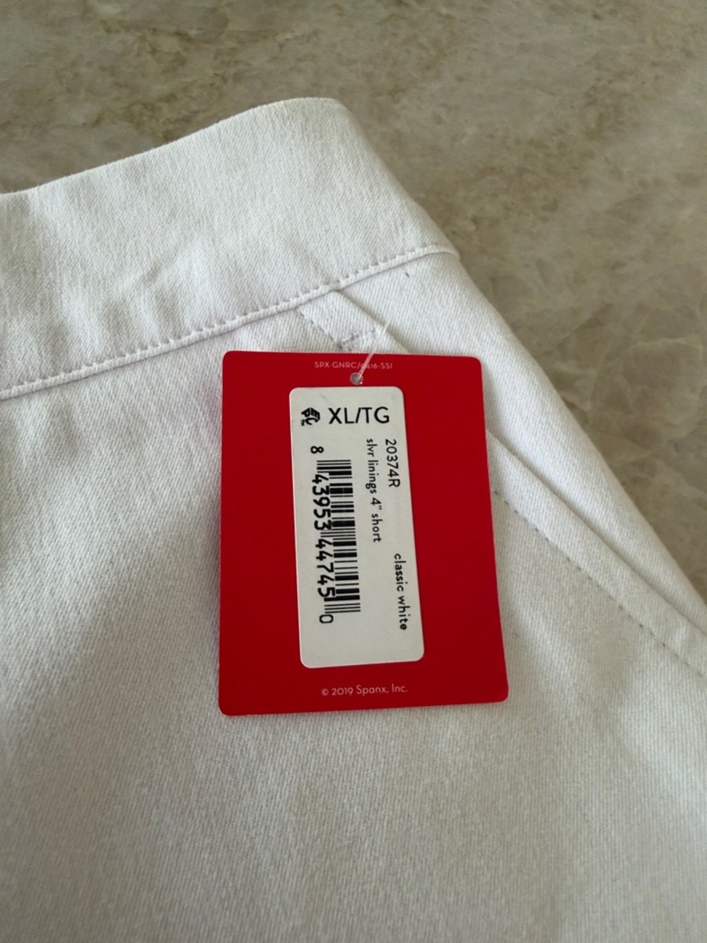 Spanx Shorts Silver Lining 4" Classic White Shorts Size XL New with Tags Pull On - Picture 6 of 13
